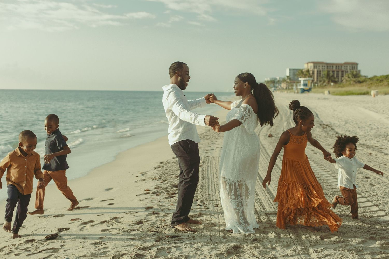 Family Photoshoot on the beach in Hollywood, FL.