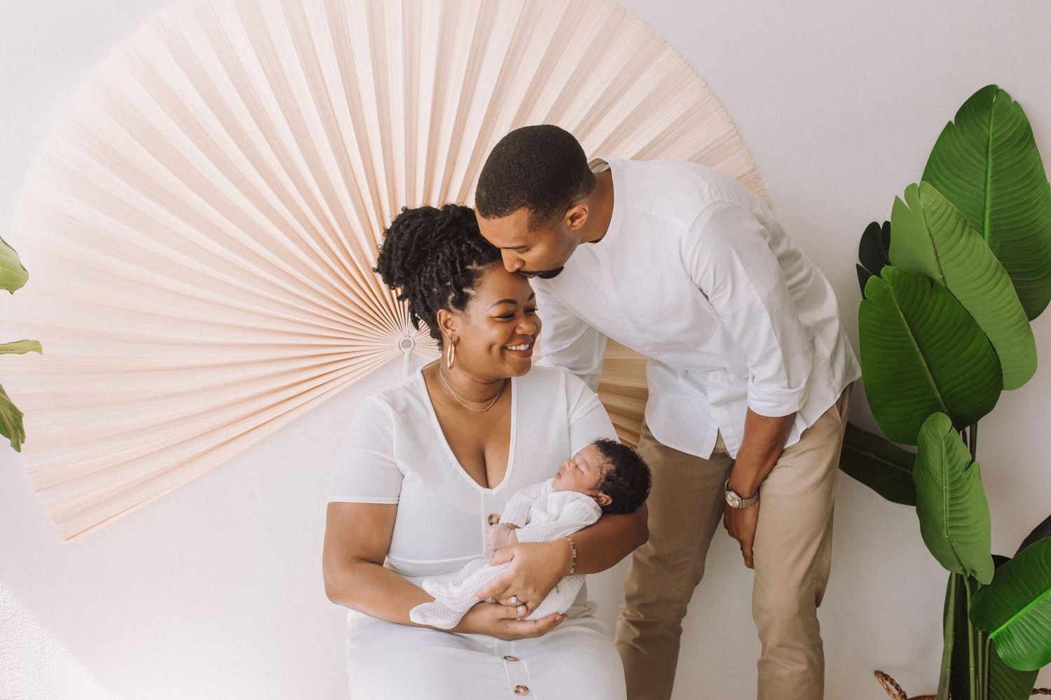 Newborn photoshoot in studio in Miami, FL.