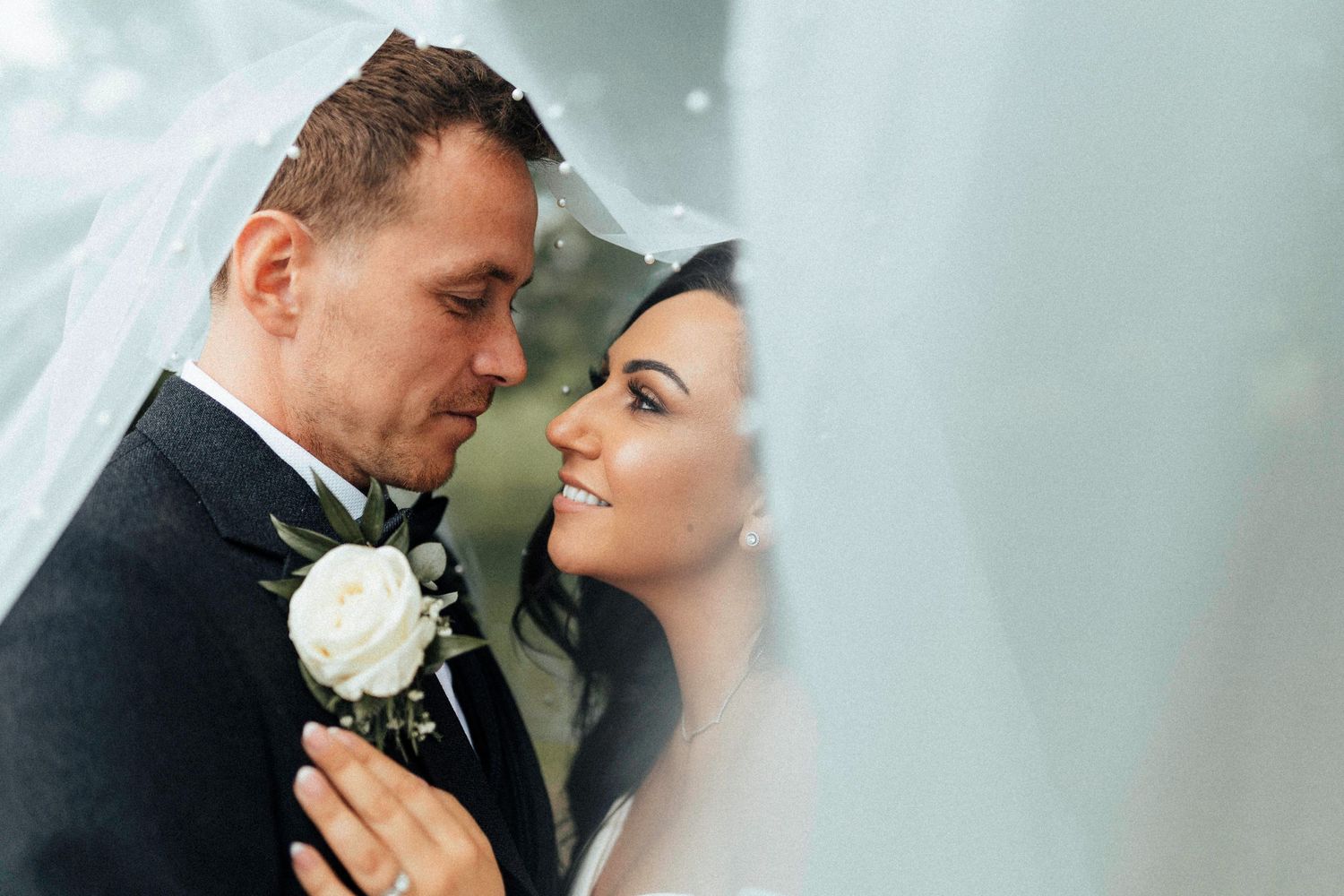 Intimate wedding portrait at Archerfield house in scotland