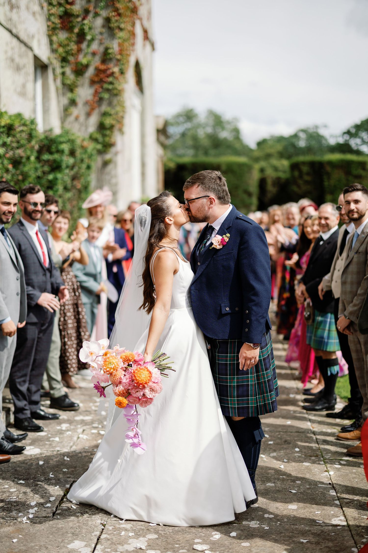 “Elegant wedding venue at Kinmount House in Scotland, featuring a grand historic mansion surrounded by lush countryside.”