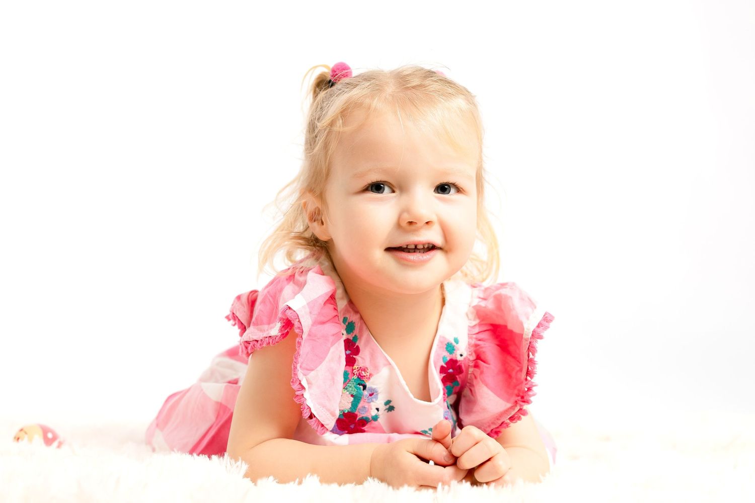 toddler girl on white background