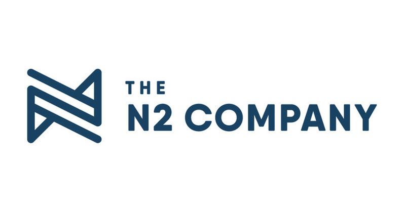 The N2 Company logo featuring stylized geometric N2 design in navy blue.