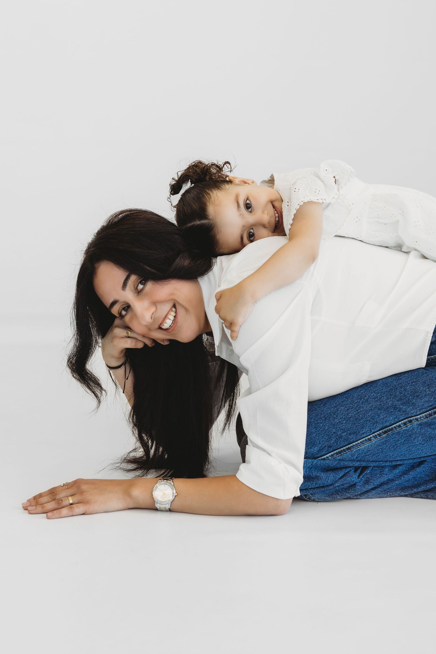 Tender family portrait by Dounia Raphael Photography in Dbayeh, Lebanon