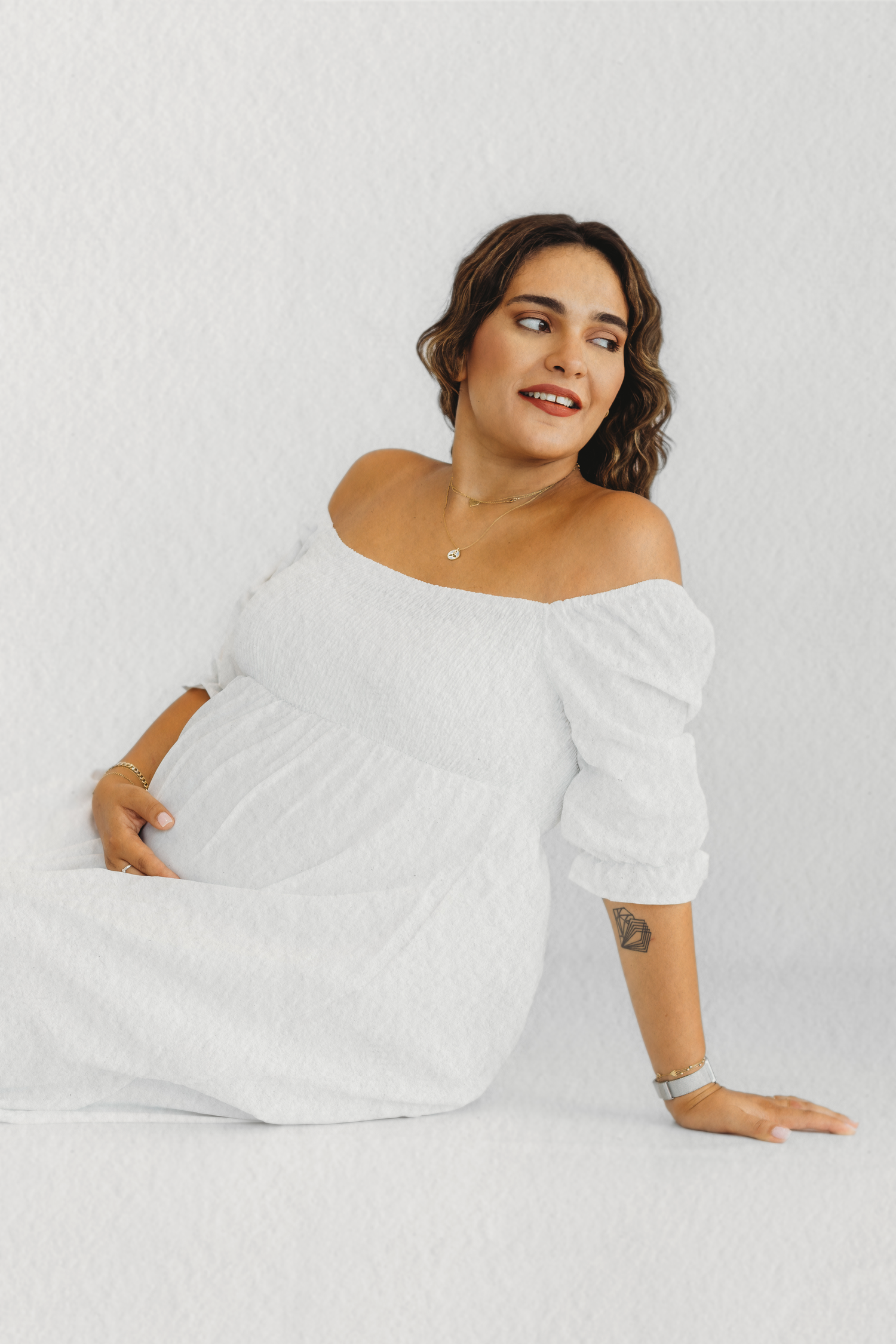 Timeless studio maternity photoshoot in Dbayeh, Lebanon