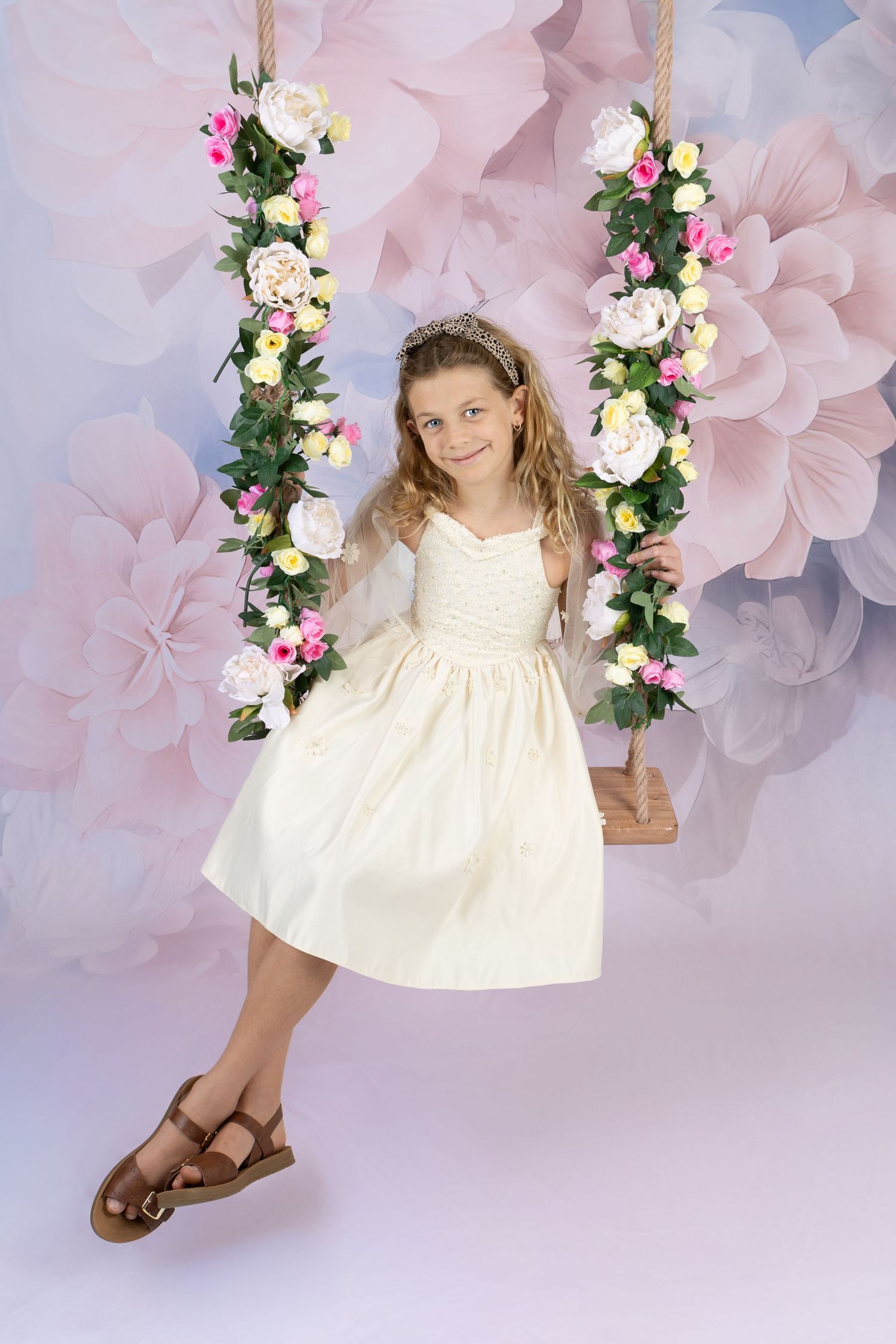 Girl on swing, studio portrait, Hamilton based Photographer, New Zealand