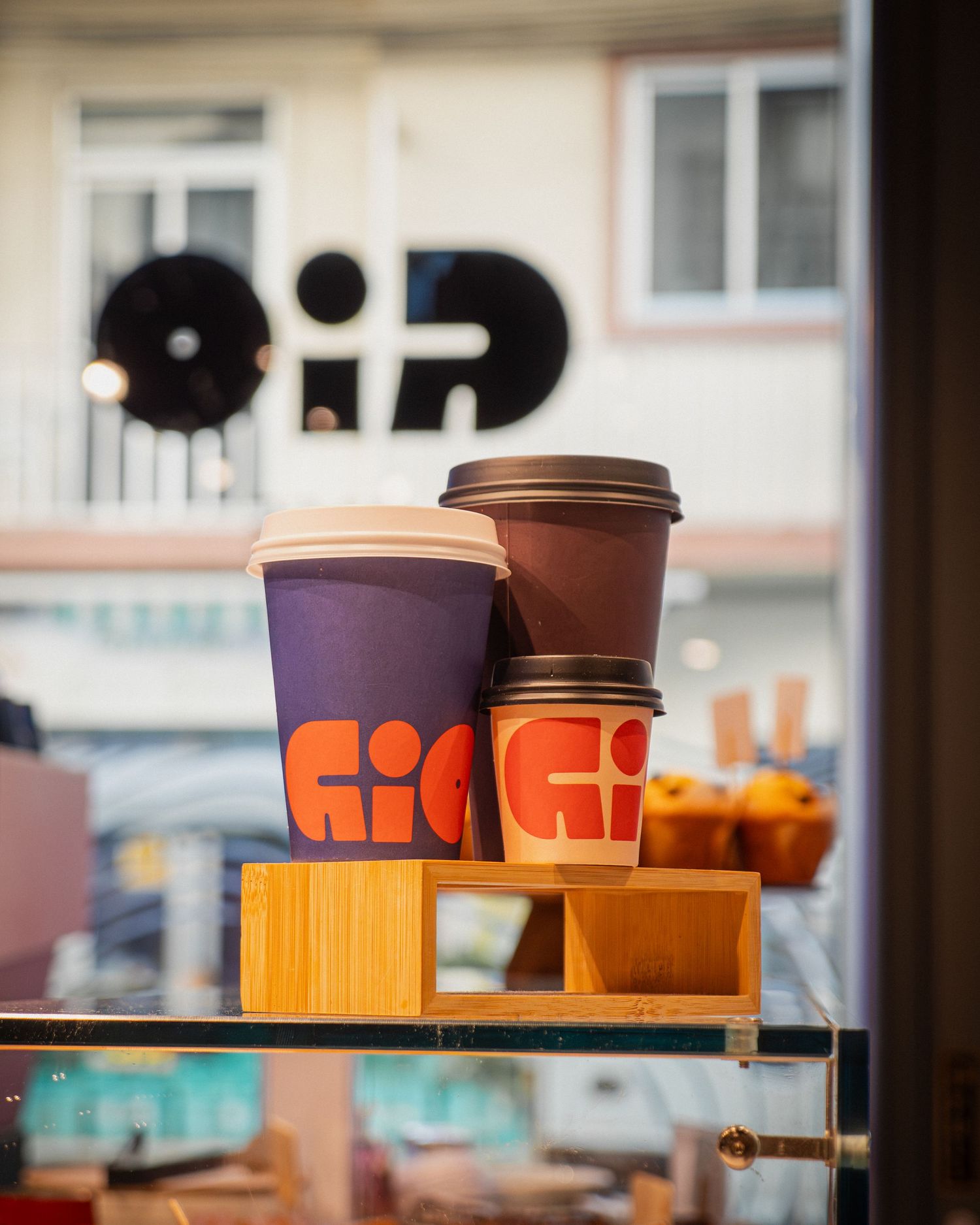 Brand Logo and coffee cups
