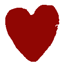 Dark red hand-painted heart shape on white background, bold Valentine's Day graphic element.