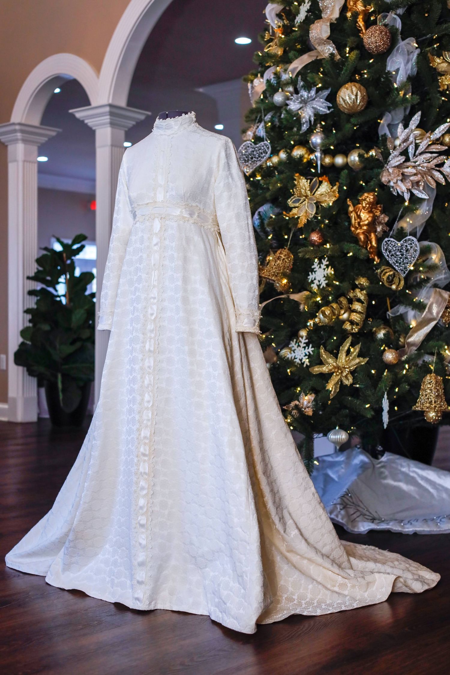 wedding dress at a 50th anniversary party