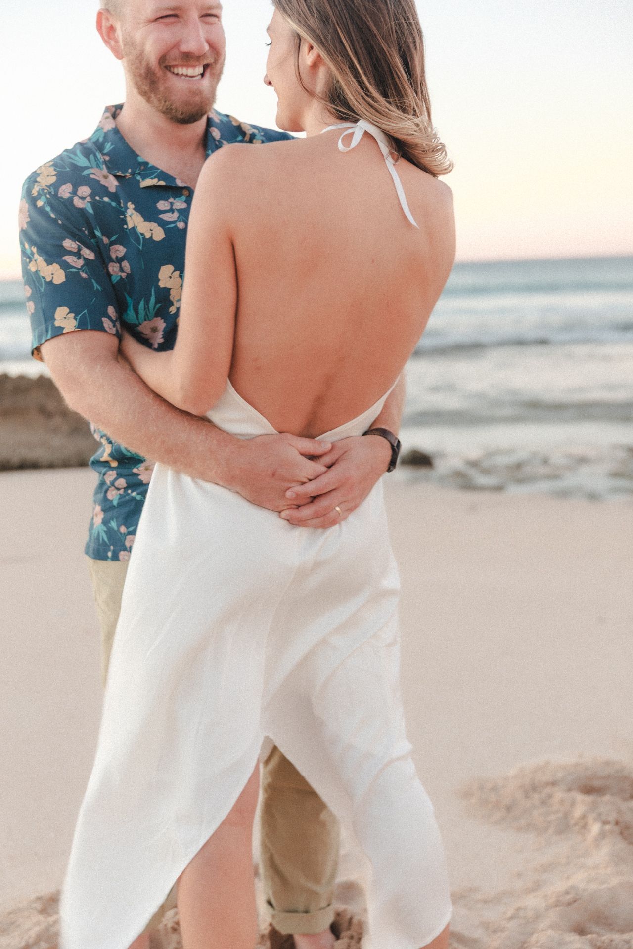 Couple dances on after sunset elopement wedding ceremony