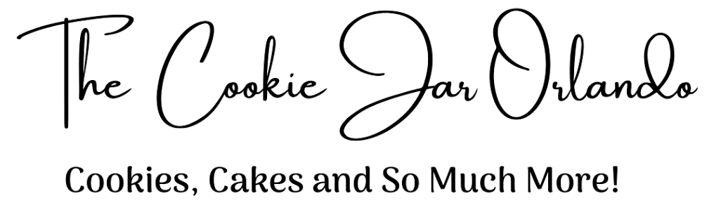 Elegant script logo for The Cookie Jar Orlando featuring the tagline Cookies Cakes and So Much More.