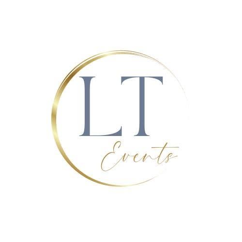 Elegant LT Events logo featuring gold initials in a circular design with serif typography on white background.