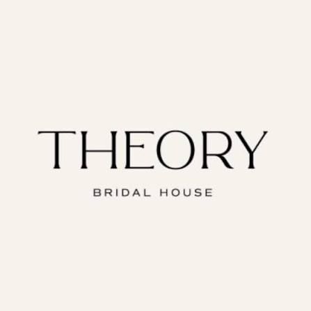 Theory Bridal House logo featuring elegant serif typography on a soft cream background.