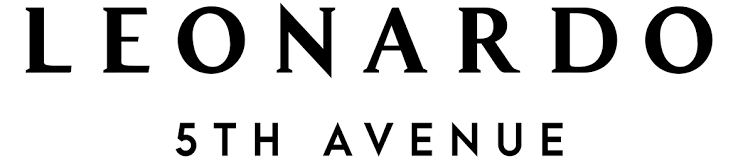Leonardo 5th Avenue logo featuring bold serif uppercase lettering on a clean white background.