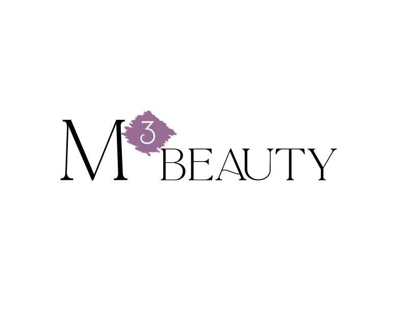 M3 Beauty logo featuring elegant black typography with a purple floral accent mark between the M and Beauty text.