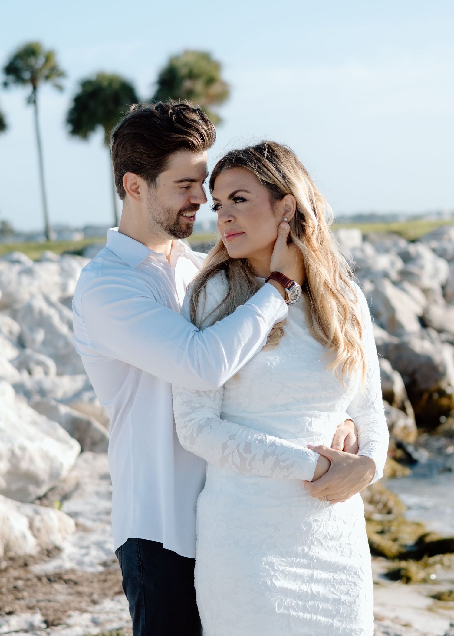 engaged St. Petersburg couple, engagement session, downtown St. Petersburg, elopement session, st. pete photographer