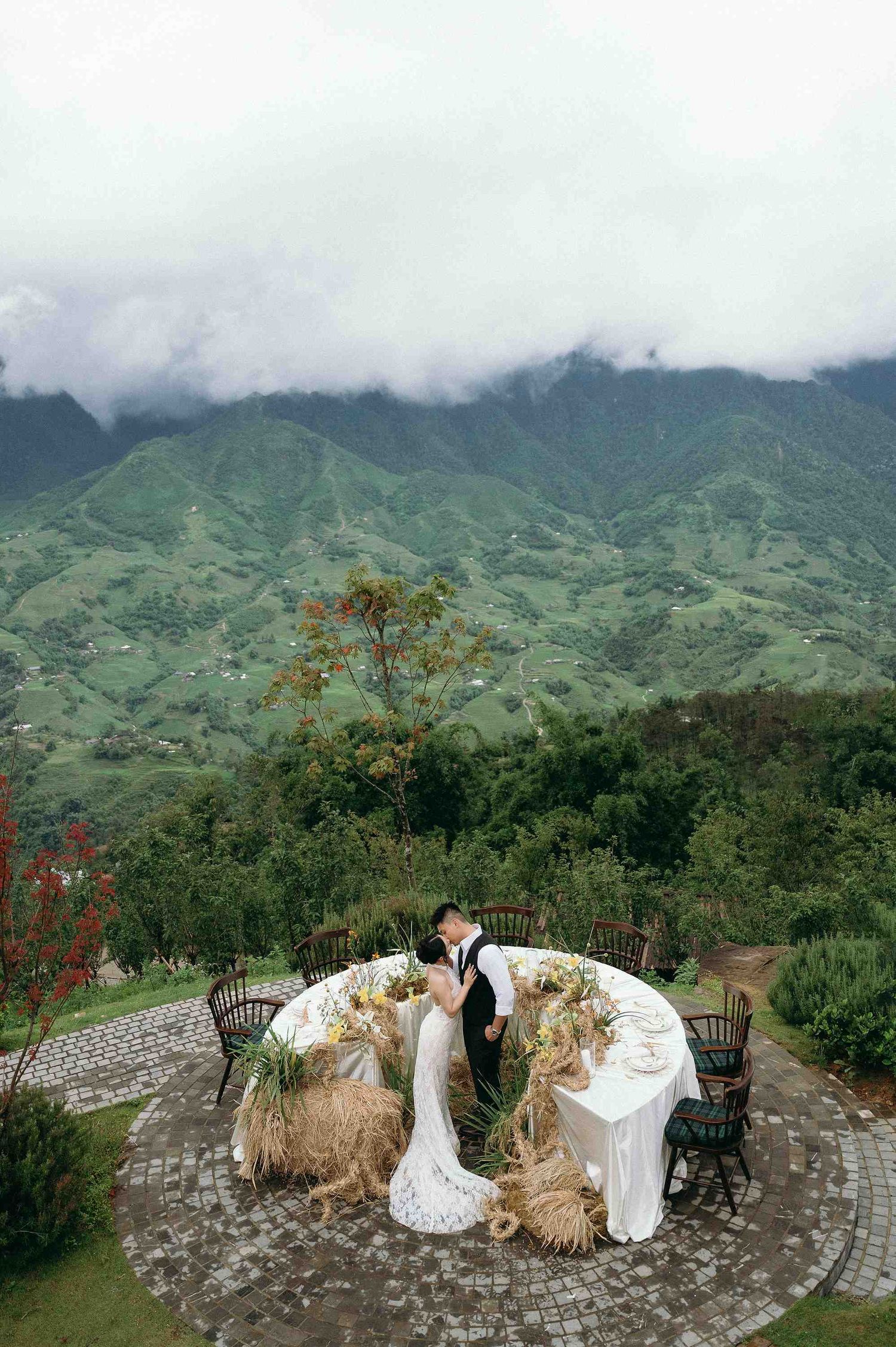 Linh & Daniel elopement in Sapa rice terraces, The Cycle of Rice concept, timeless Vietnam wedding photography.