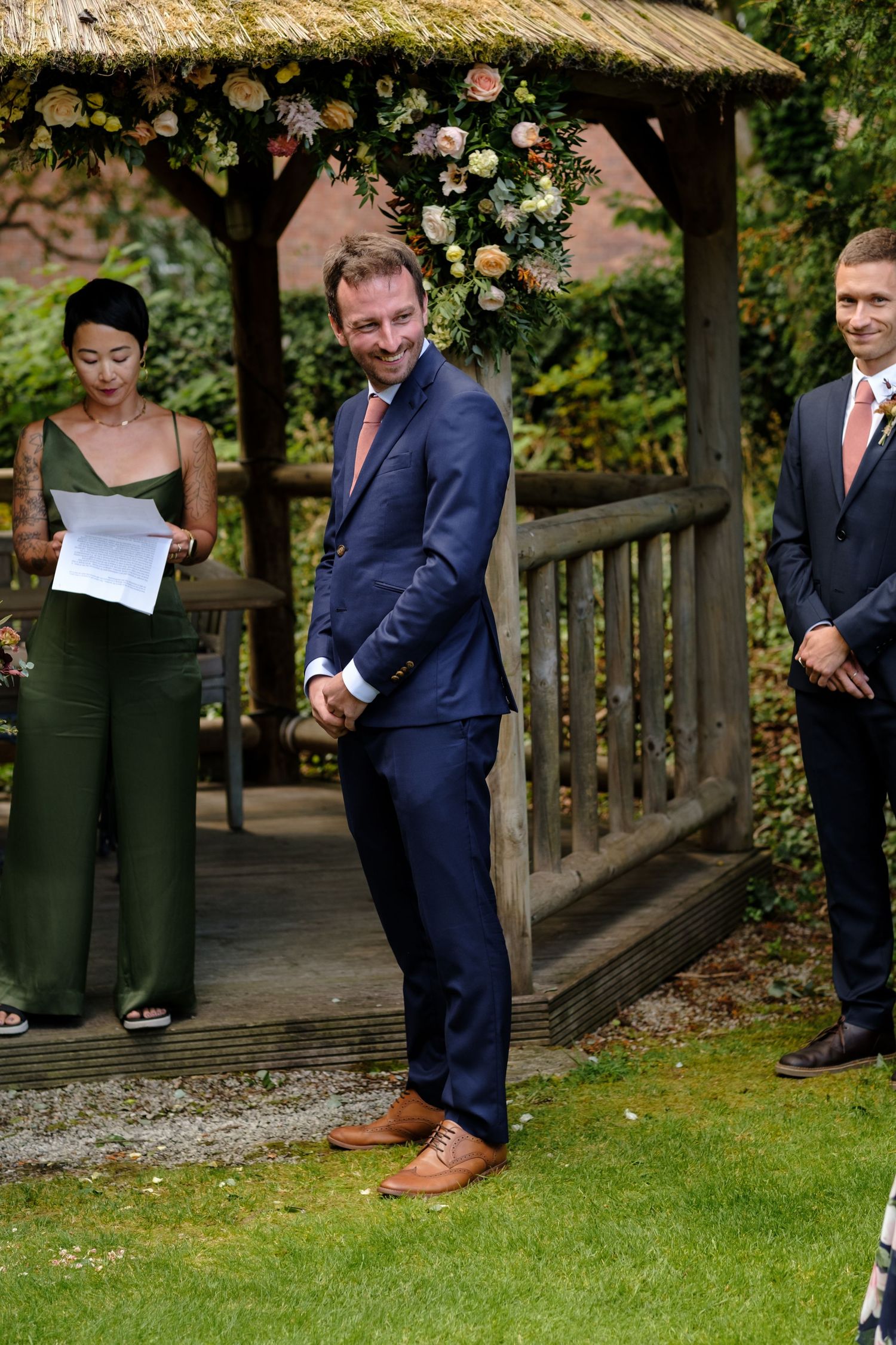 Outdoor wedding ceremony by Norfolk and Norwich wedding photographer covering Norfolk, Suffolk, Cambridgeshire, and throughout the UK.
