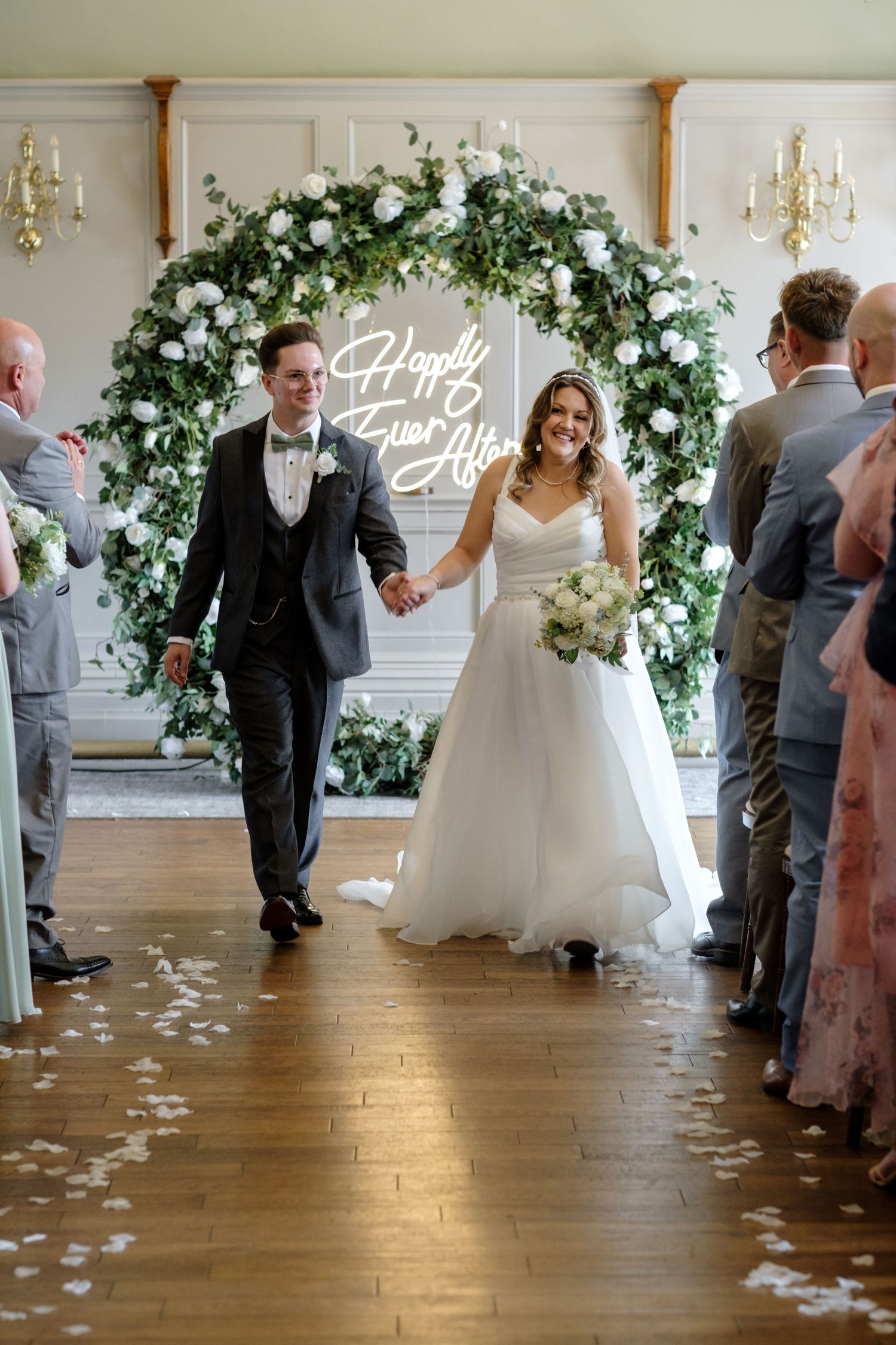 Norfolk Wedding Photographer at The Maynard Arms. Walking down the aisle.