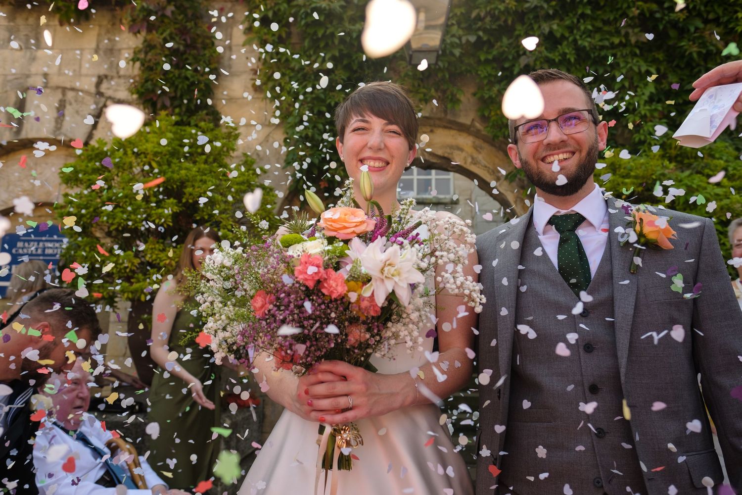 Wedding confetti photography by Norfolk wedding photographer Chris Loneragan. Available in Norfolk, Norwich, Suffolk, Cambridge.