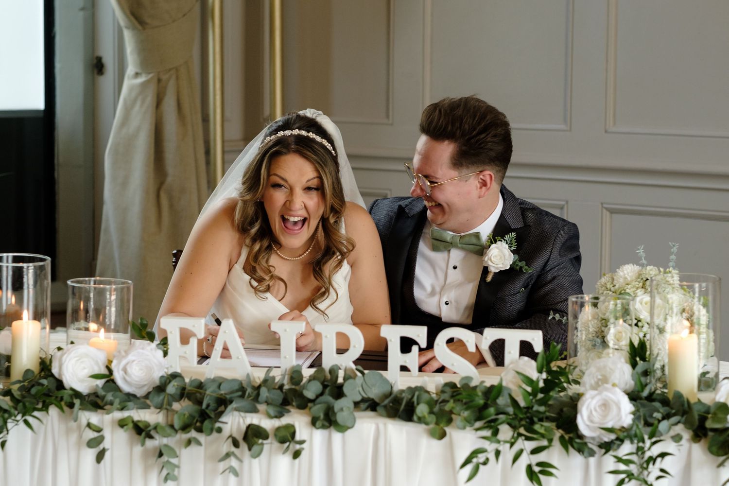 Norfolk Wedding Photographer at The Maynard Arms. Fun register signing shot.
