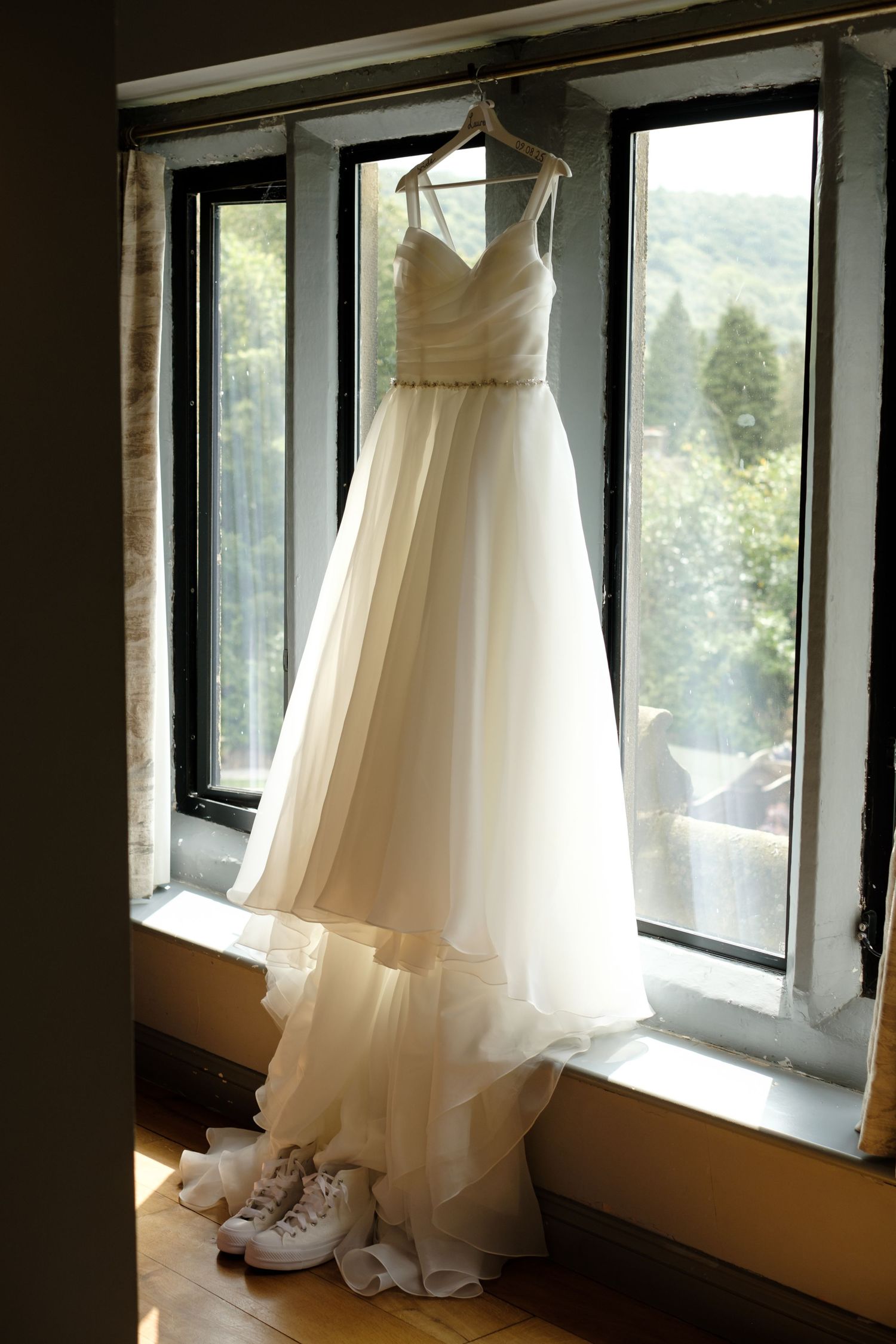 Norfolk Wedding Photographer at The Maynard Arms. Wedding dress.