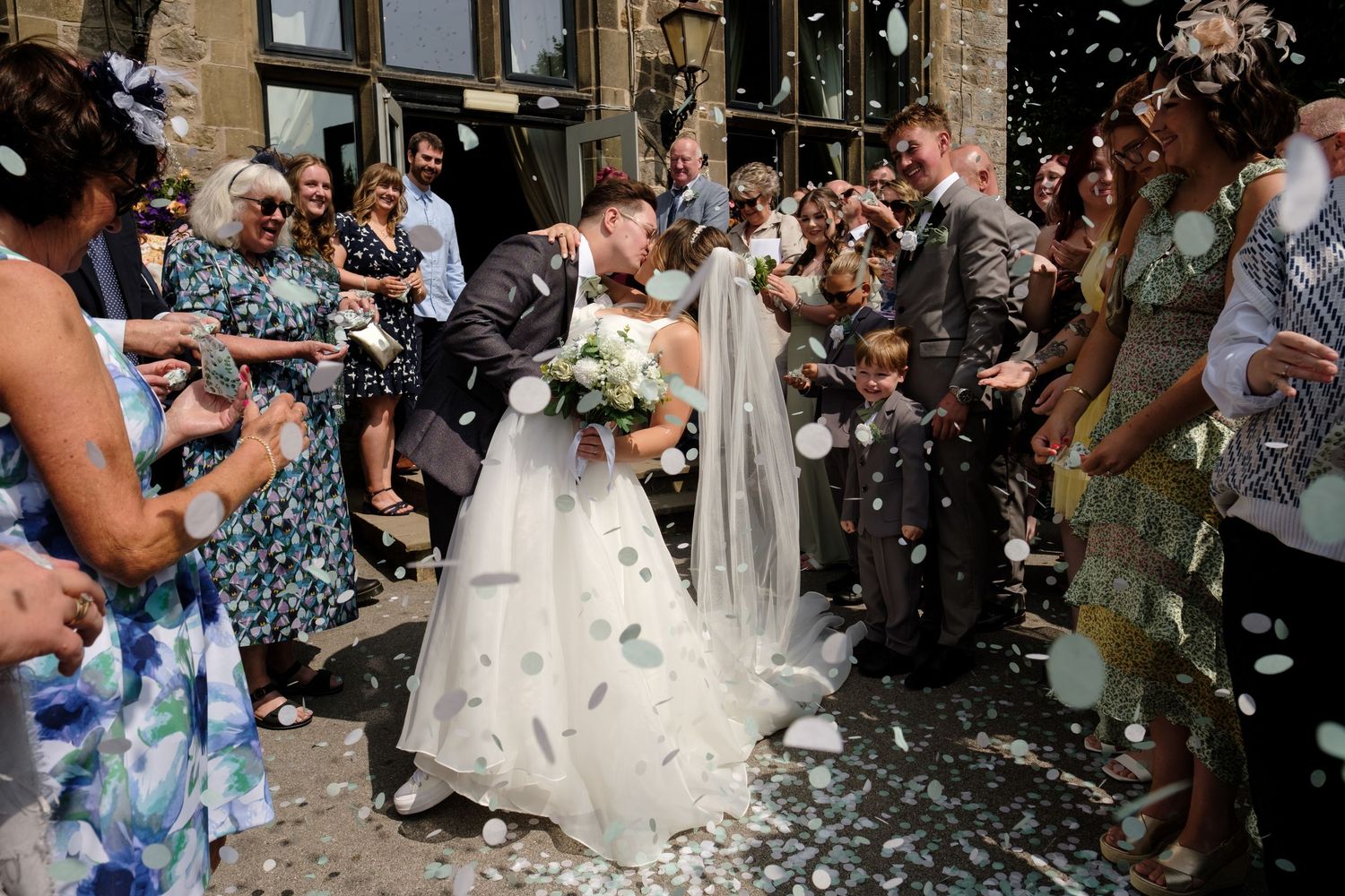 Norfolk wedding photographer confetti shot
