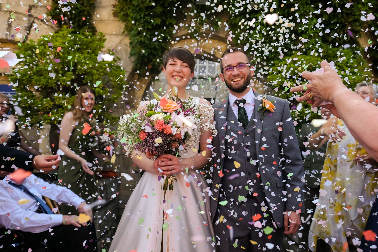 Wedding confetti photography by Norfolk wedding photographer Chris Loneragan. Available in Norfolk, Norwich, Suffolk, Cambridge.