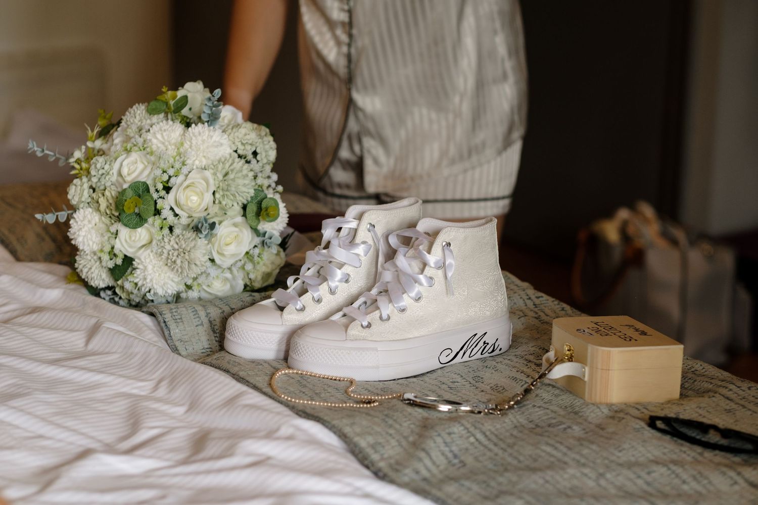 Norfolk Wedding Photographer at The Maynard Arms. Converse wedding shoes.