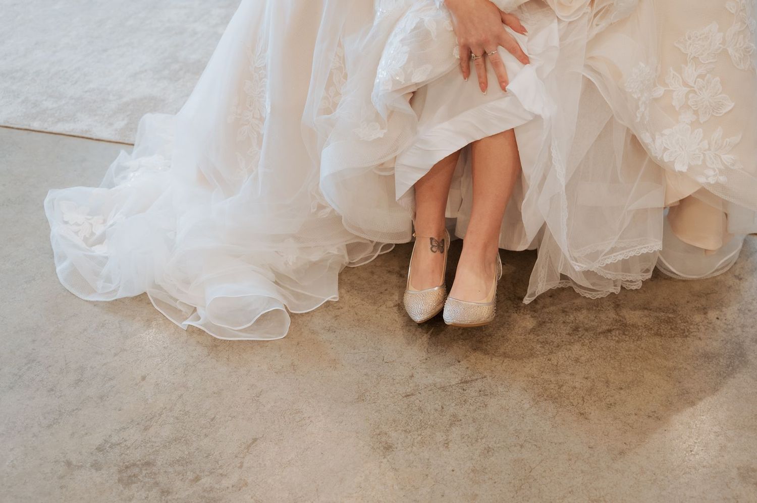 Bride shoes and dress