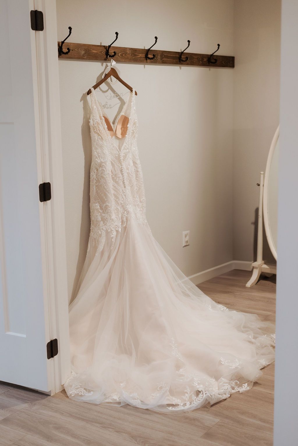 The dress shot at oklahoma wedding venue Rocky Meadow Farm