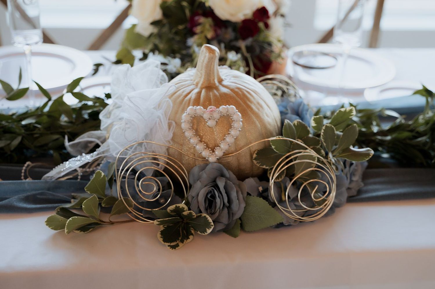 Cinderella Pumpkin for bride and groom head table