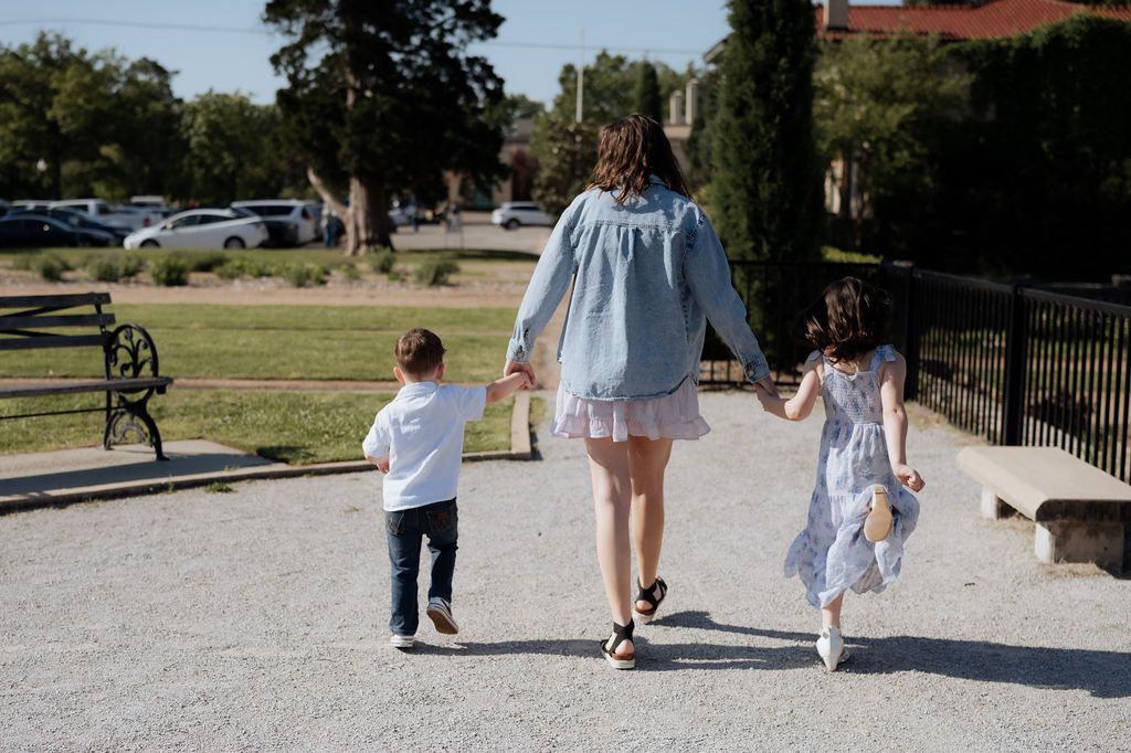 Tulsa family photography session capturing genuine connection between a mother and her children
