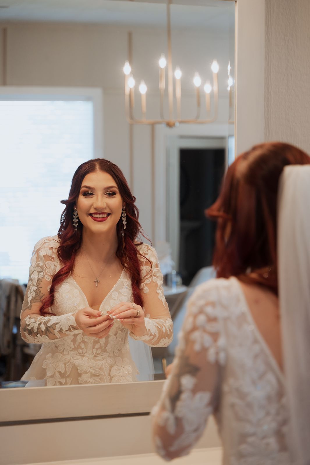Bride getting ready inside the View at Hillside Barn