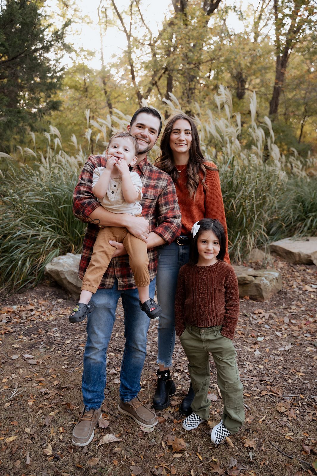 Fall family portrait at Ray Harral Park and Nature Center