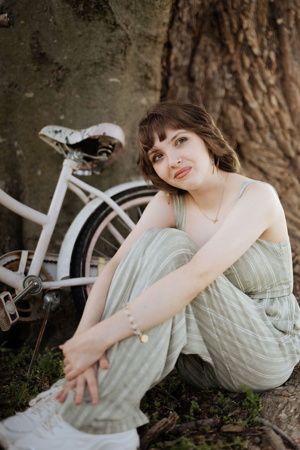 Girl and vintage bike at Oklahoma Photo location