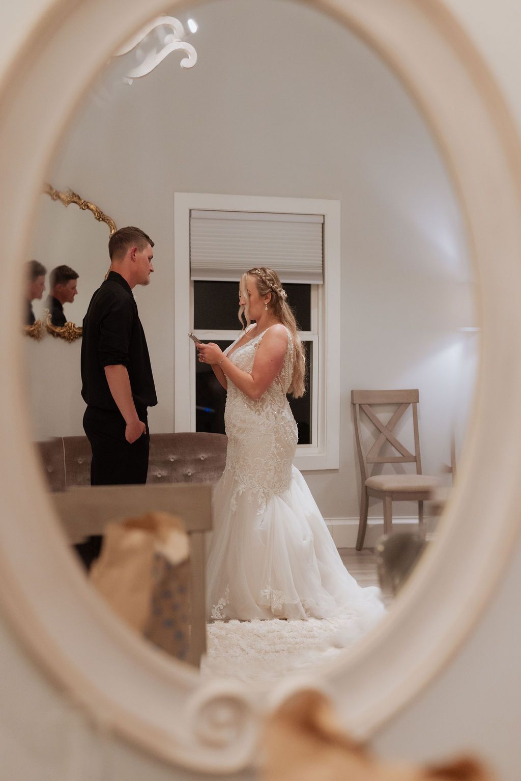 Couple exchanging private vows on their wedding day