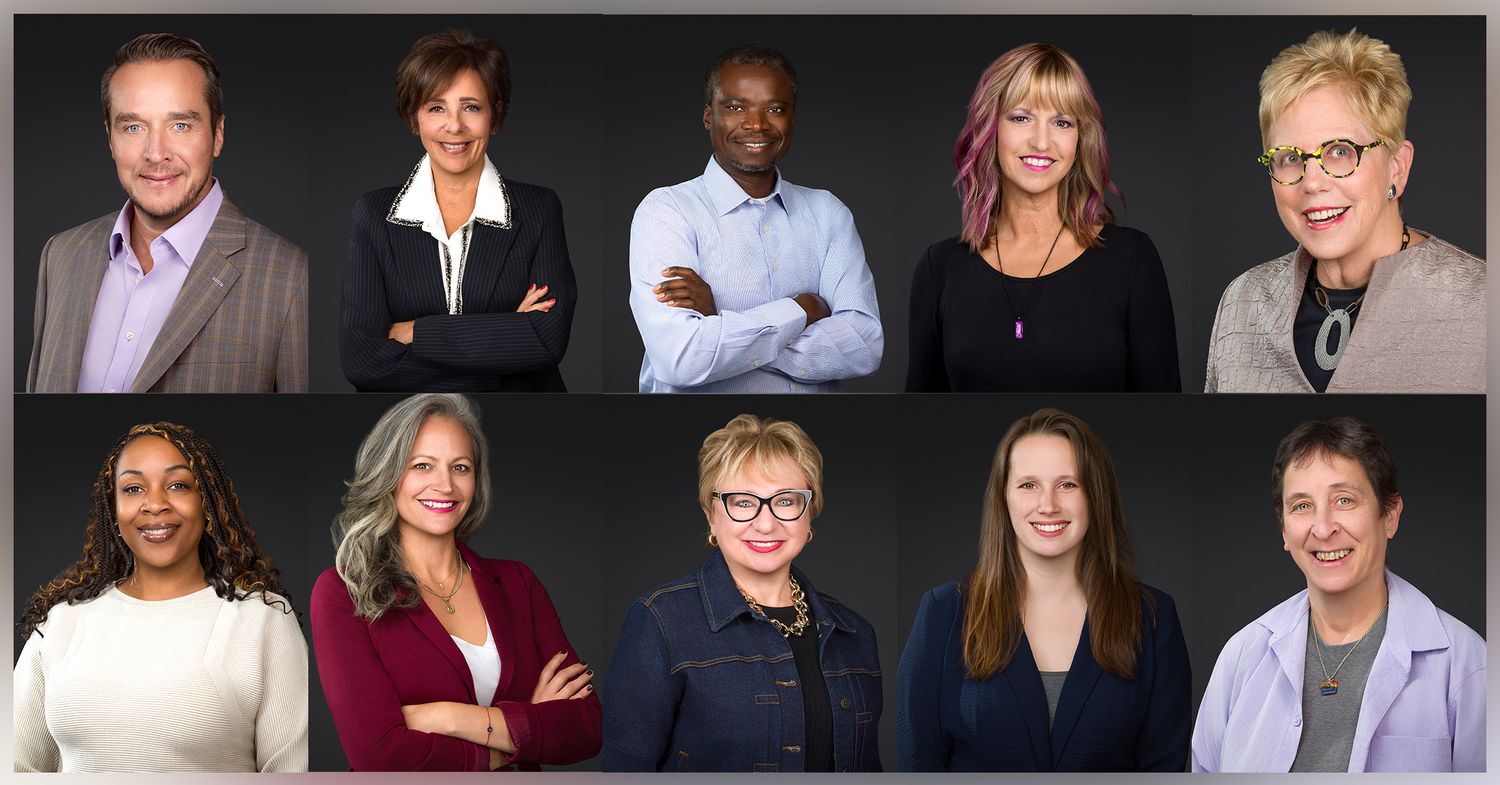 Conference and event headshots in Lehigh Valley PA — grid of 10 professionally photographed attendees by The Confident Lens