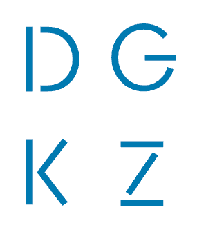 DGKZ blue logo featuring bold geometric letters in a modern sans-serif style on a white background.