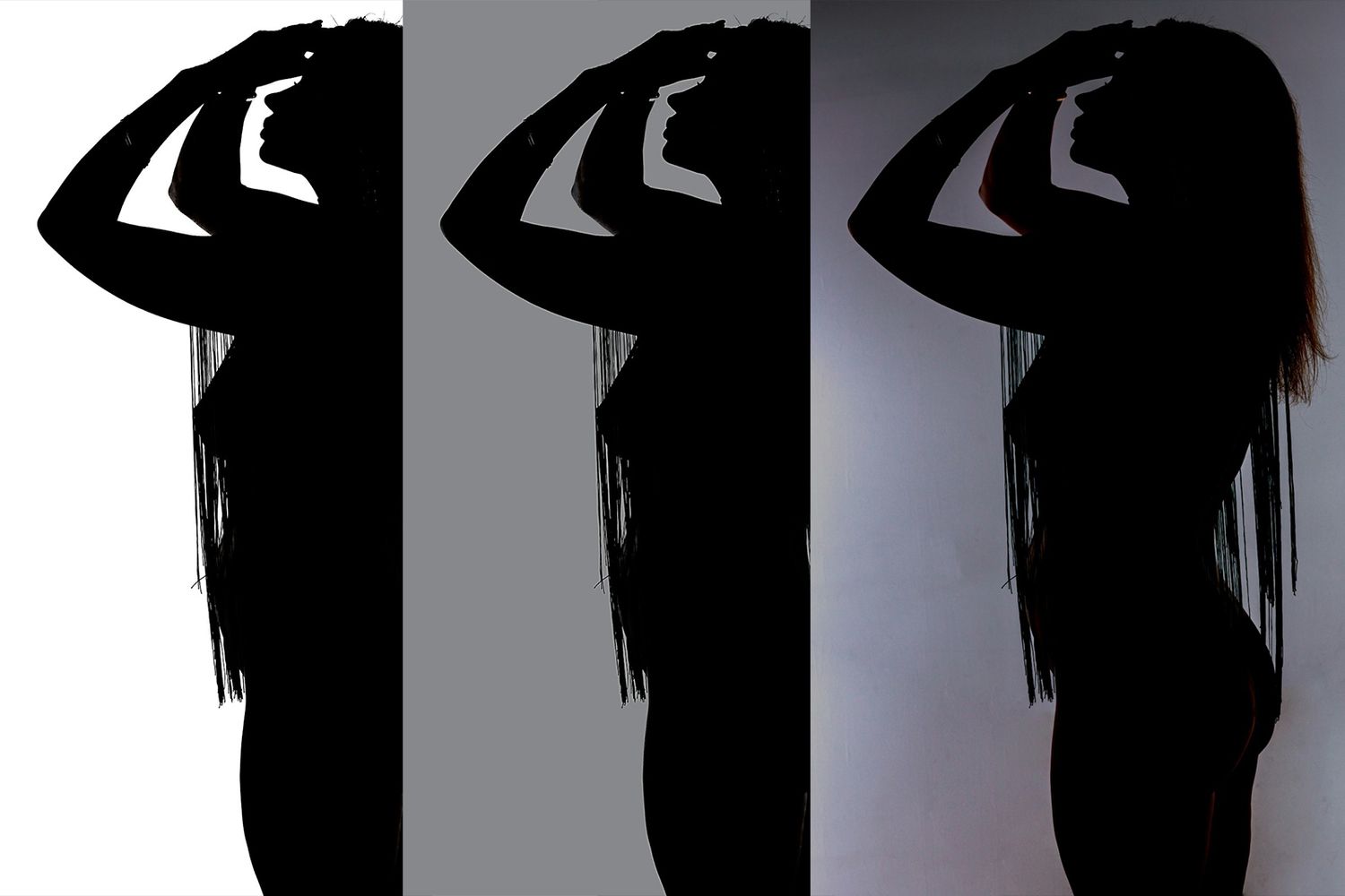 A sequence of silhouetted head profiles showing a gradual transformation from one shape to another.