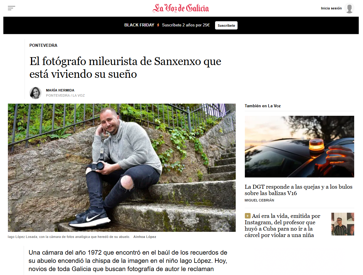 A collage of newspaper articles and photographs showing outdoor scenes and text in Spanish layout.