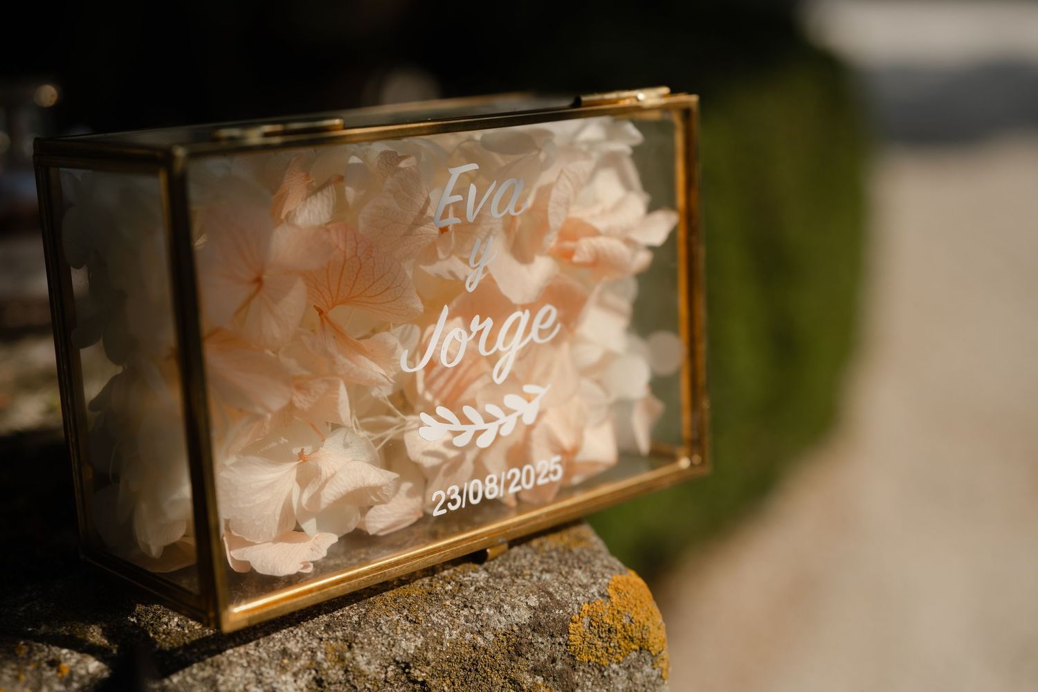 Close-up shot of a rustic wooden sign with elegant script lettering in a warm sepia tone.