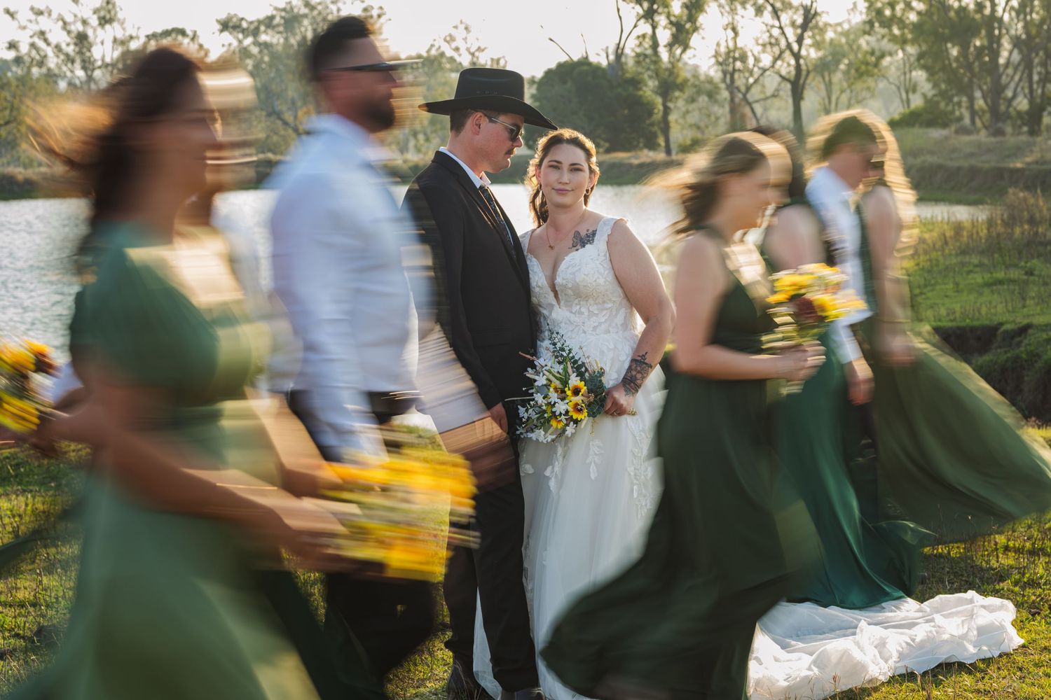 Bridal Party Motion Blur Artistic