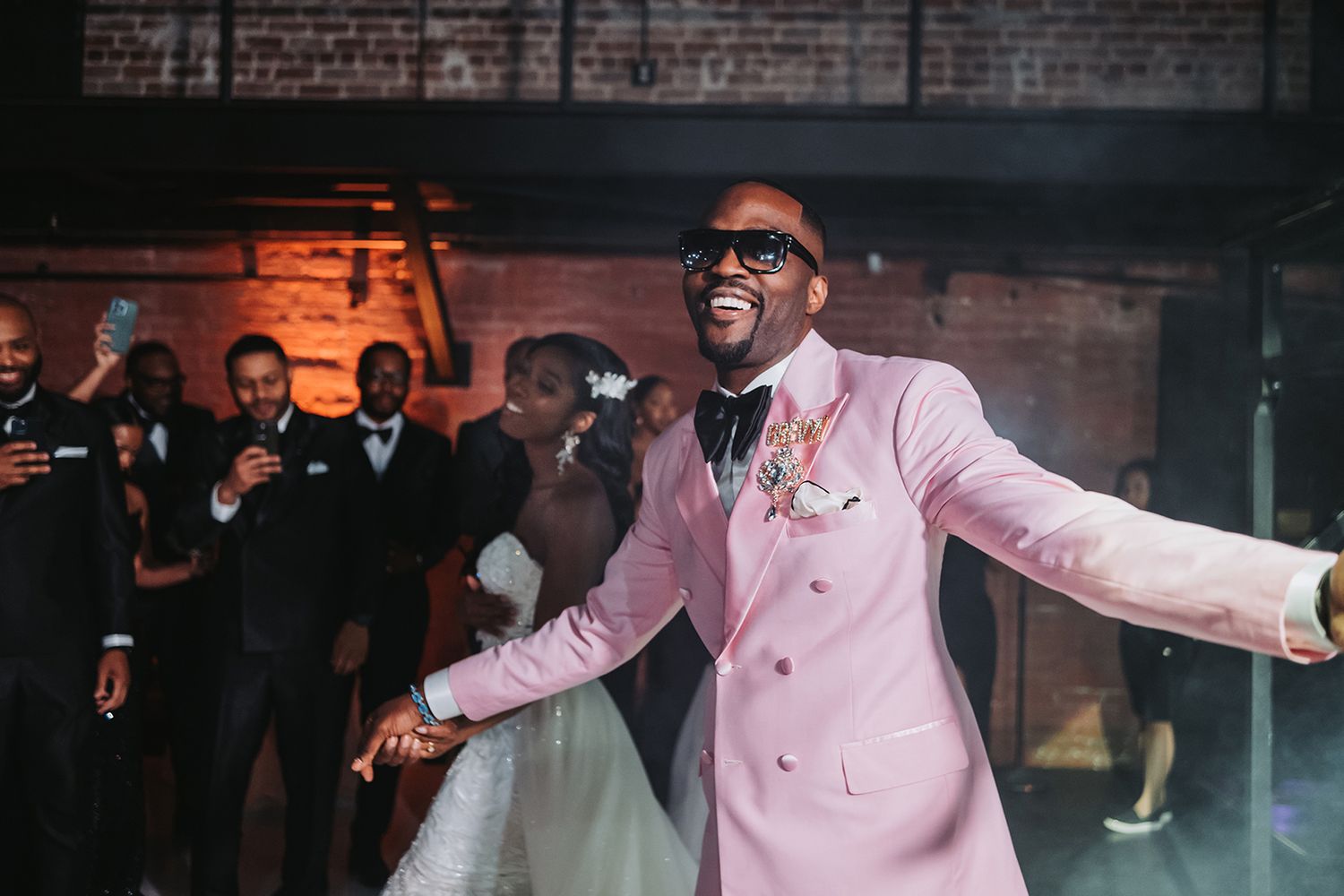 Creative, modern, and romantic New Orleans wedding black couple portraits with candid, timeless photography capturing love and real moments