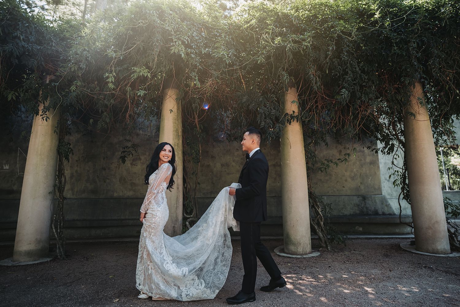 Creative, modern, and romantic New Orleans wedding couple portraits with candid, timeless photography capturing love and real moments
