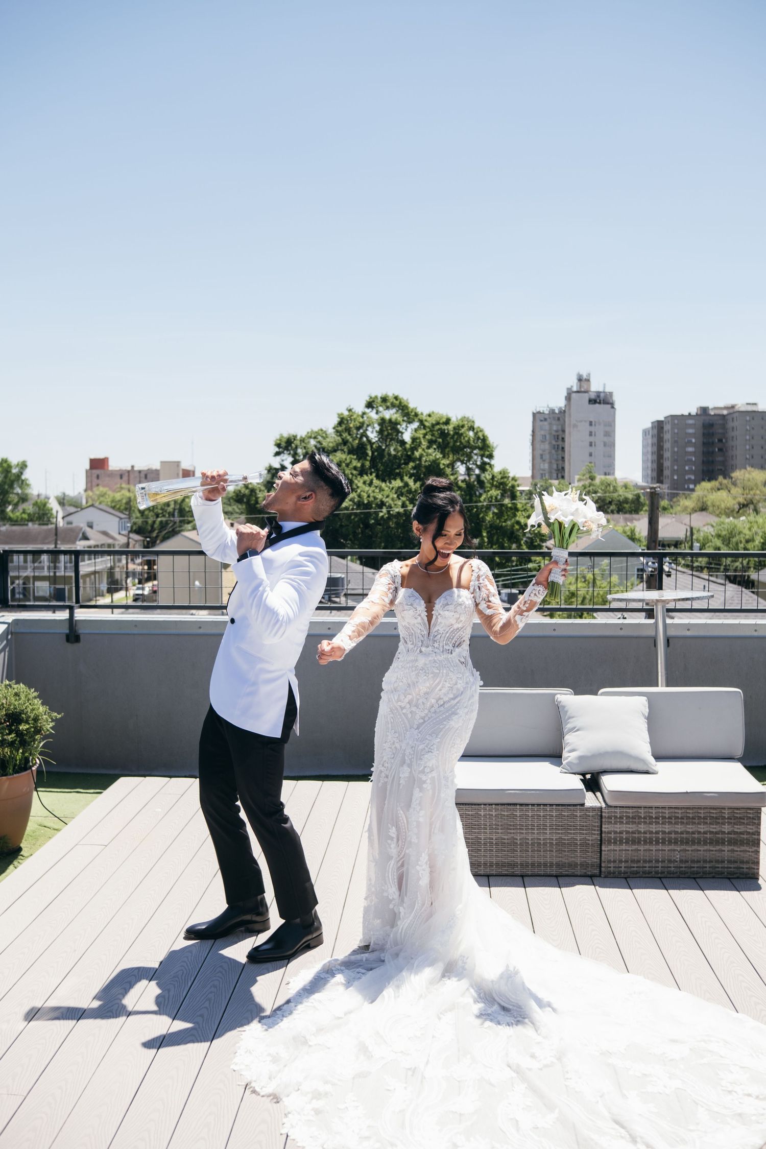 Creative, modern, and romantic New Orleans wedding couple portraits with candid, timeless photography capturing love and real moments.