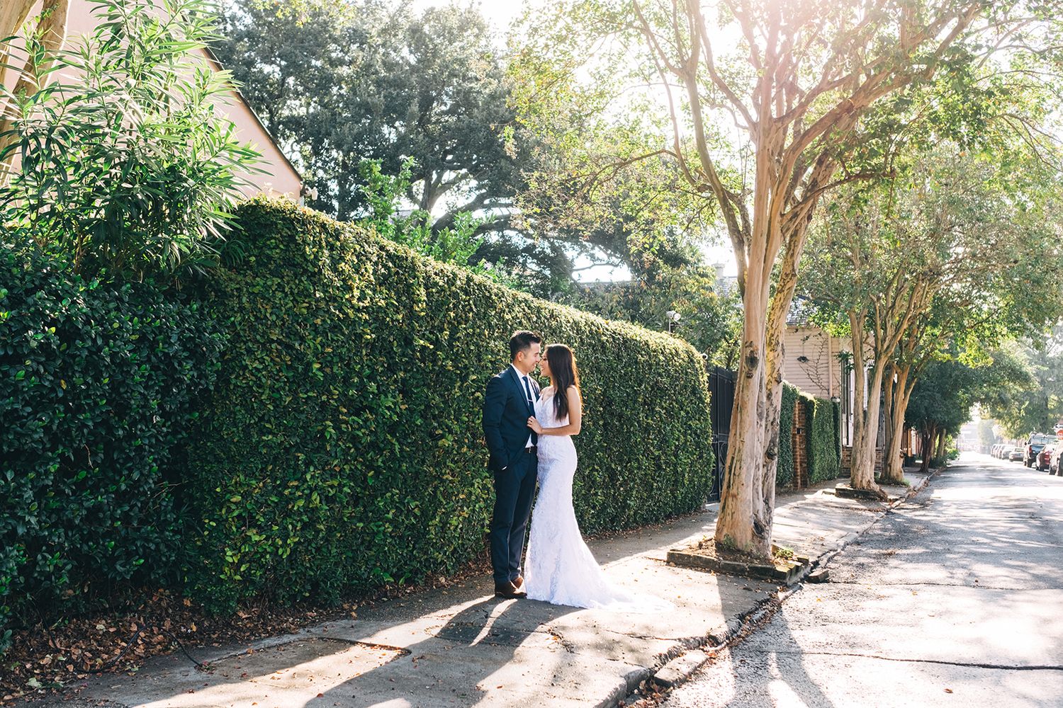 Creative, modern, and romantic New Orleans wedding couple portraits with candid, timeless photography capturing love and real moments