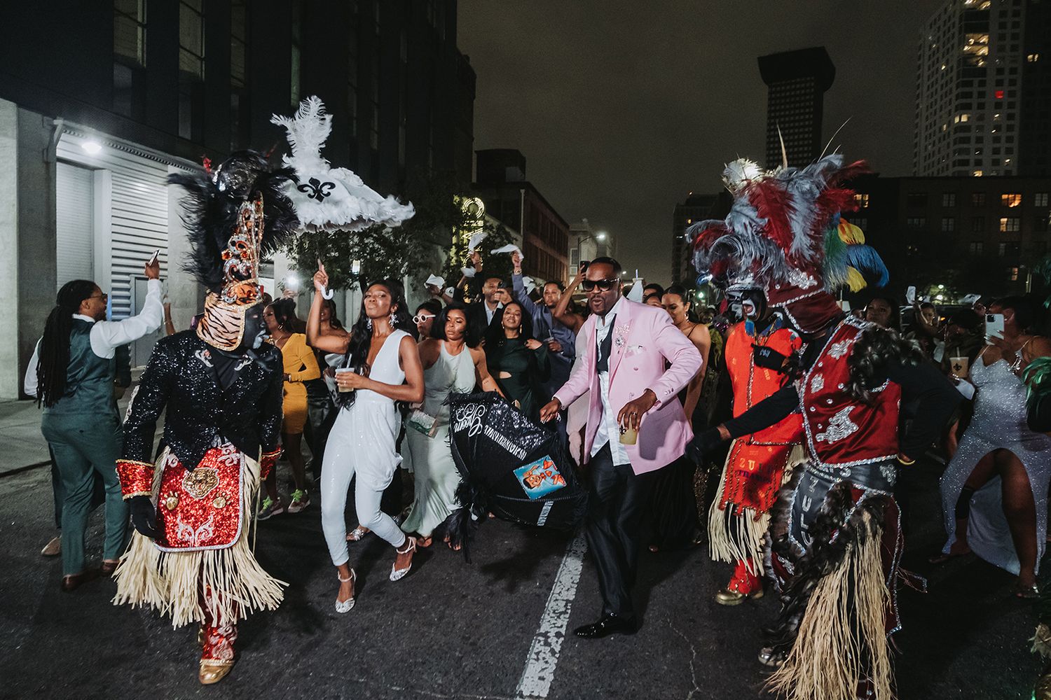 Creative, modern, and romantic New Orleans wedding black couple portraits with candid, timeless photography capturing love and real moments