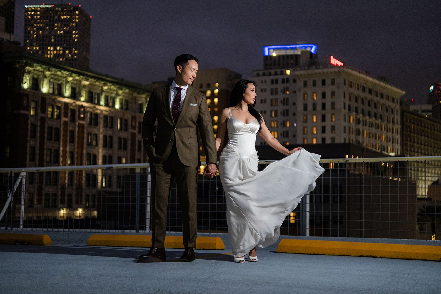 Creative, modern, and romantic New Orleans wedding couple portraits with candid, timeless photography capturing love and real moments