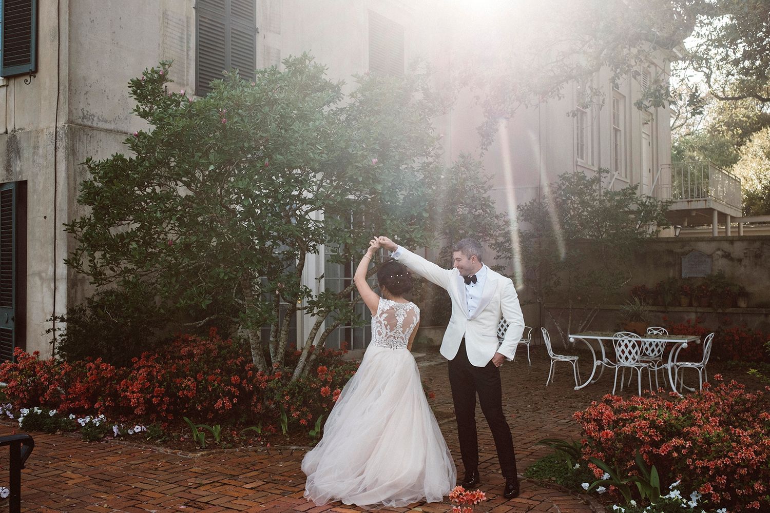 Creative, modern, and romantic New Orleans wedding couple portraits with candid, timeless photography capturing love and real moments