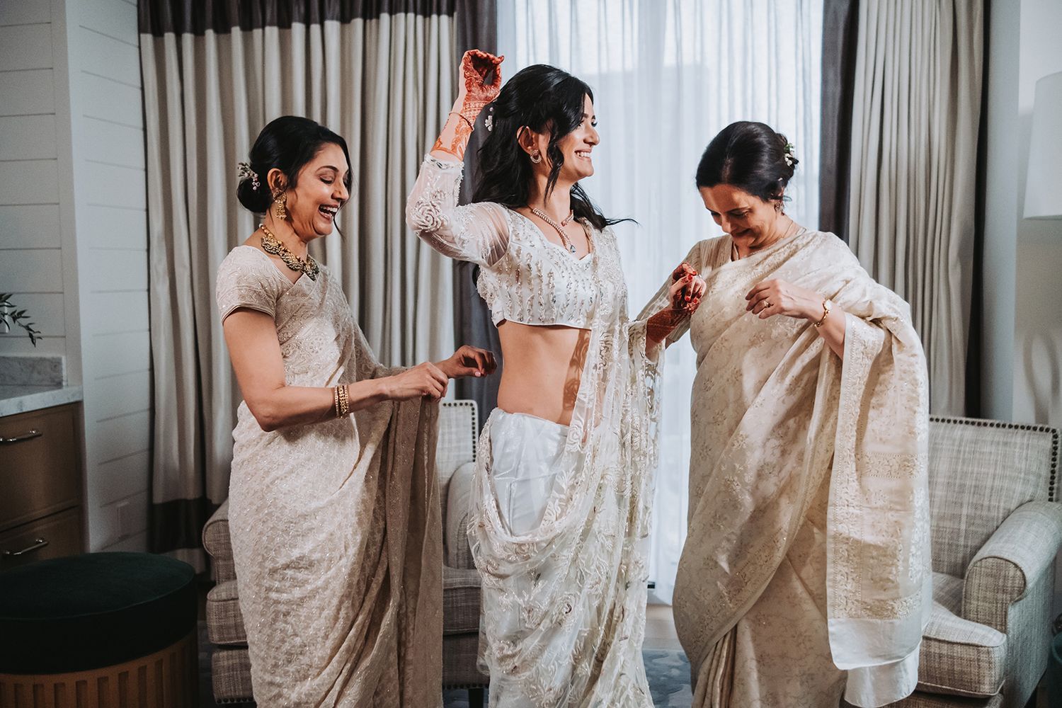 Creative, modern, and romantic New Orleans indian wedding couple portraits with candid, timeless photography capturing love and real moments